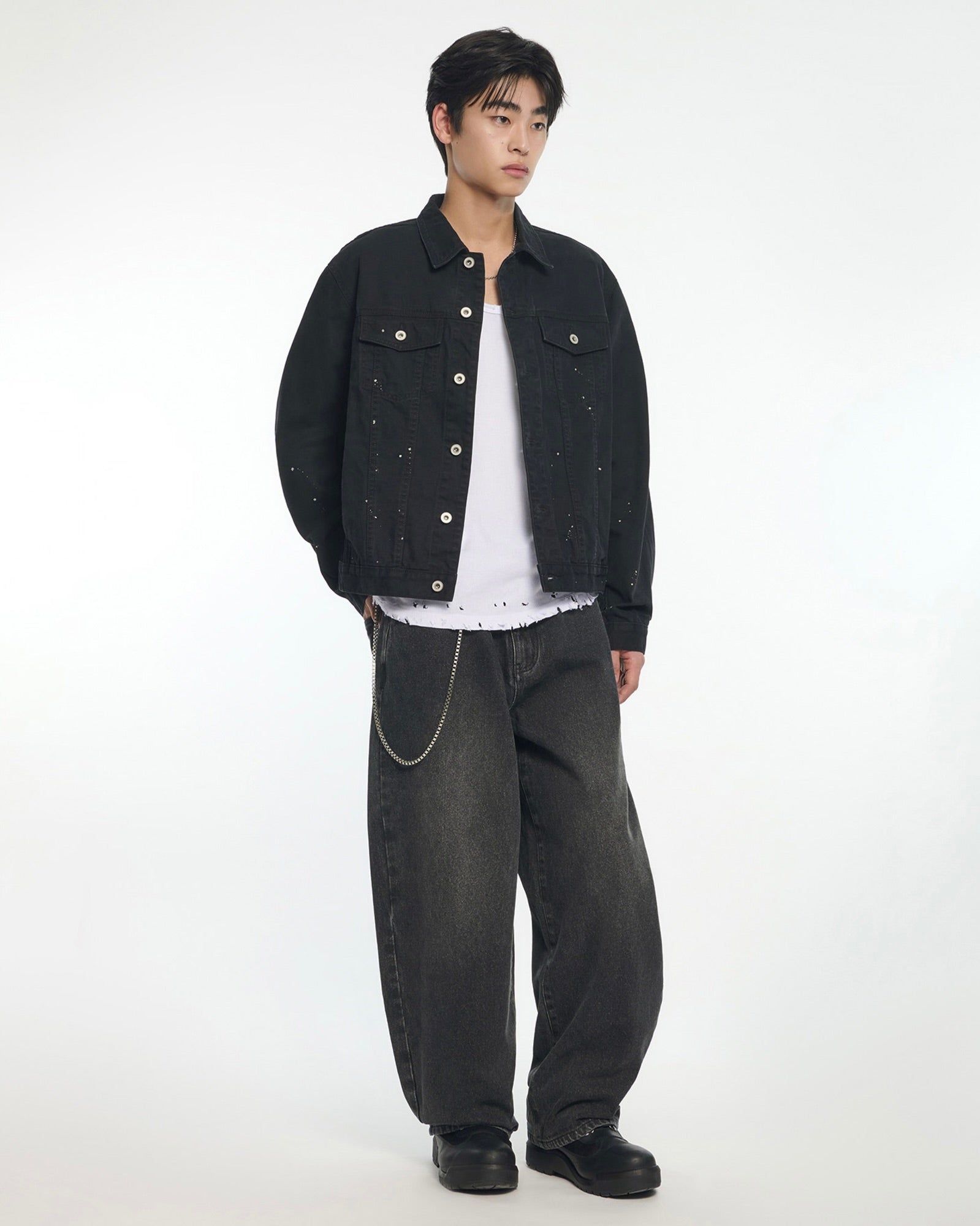 【NOMANUAL】BASIC WASHED DENIM PANTS
