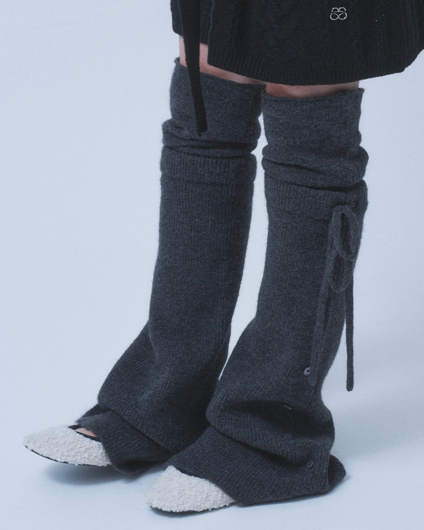 【TUOMIO】LAYERED KNIT LEG WARMER