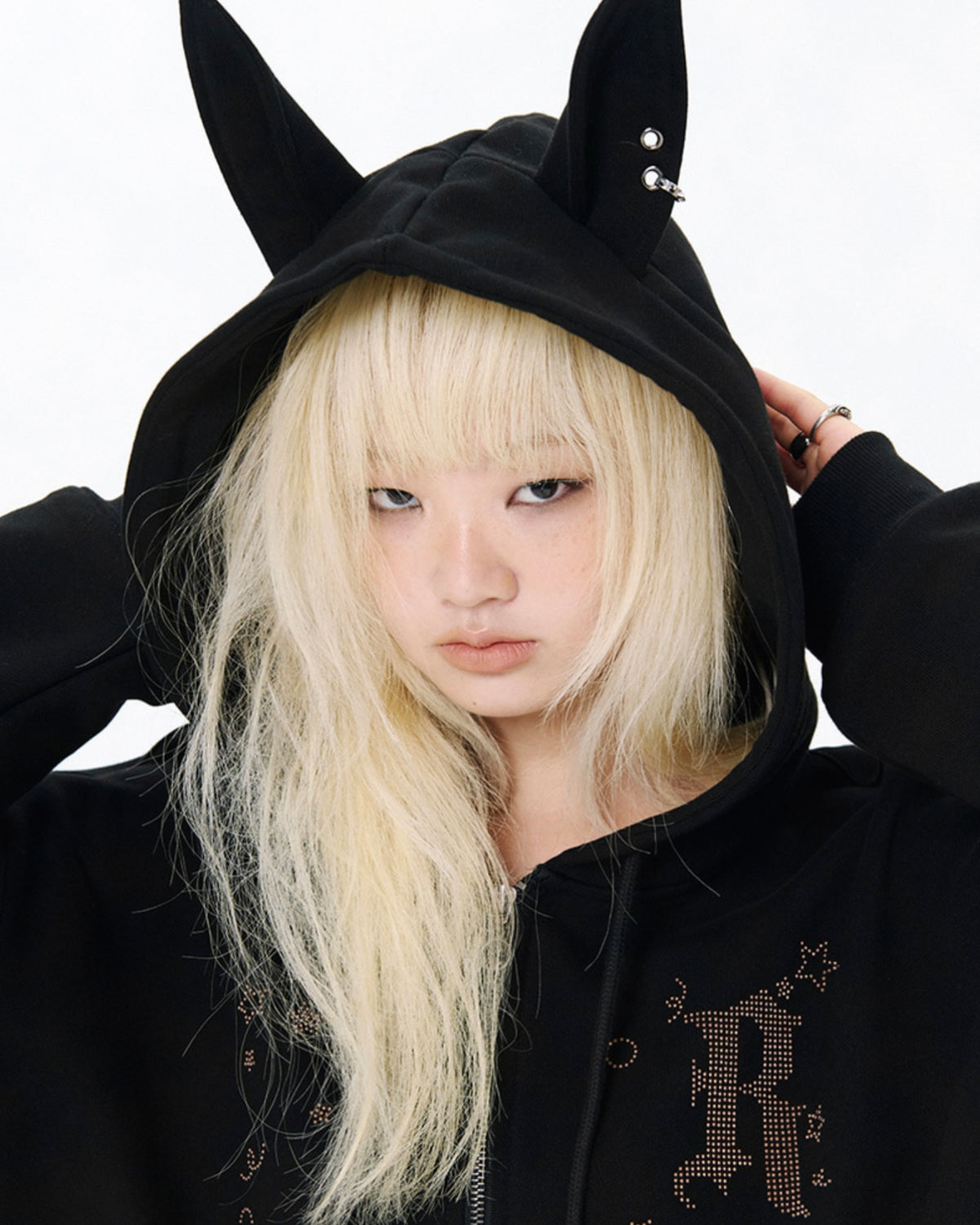 【runningHIGH】EAR ZIP UP HOODIE