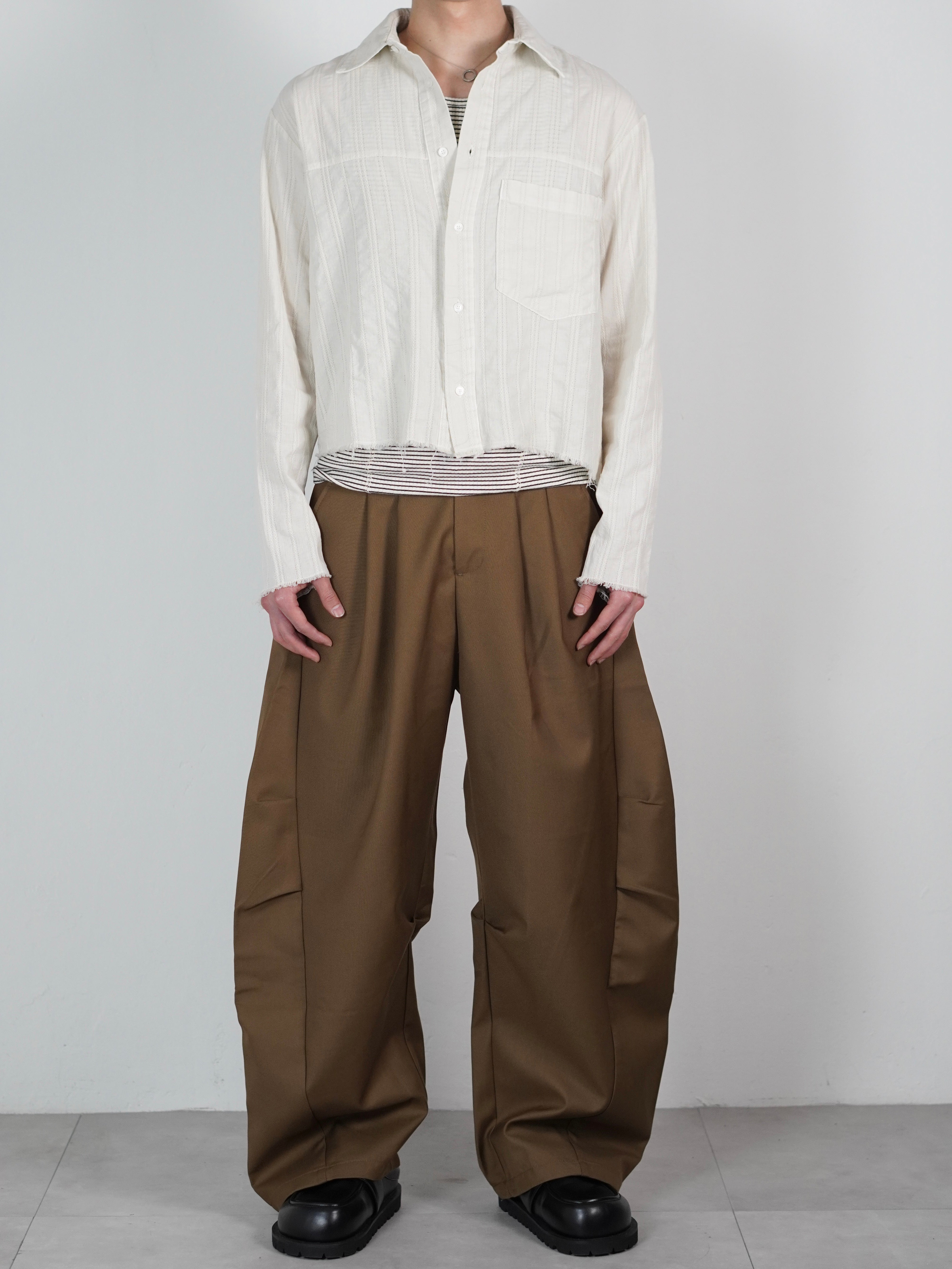 受注制【Chikashitsu +】pigment cut off shirt (2color)