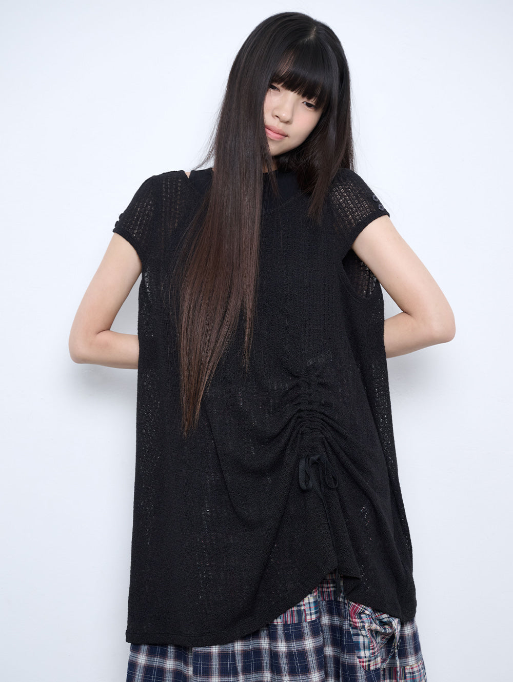 【TUOMIO】CROCHET MINI DRESS