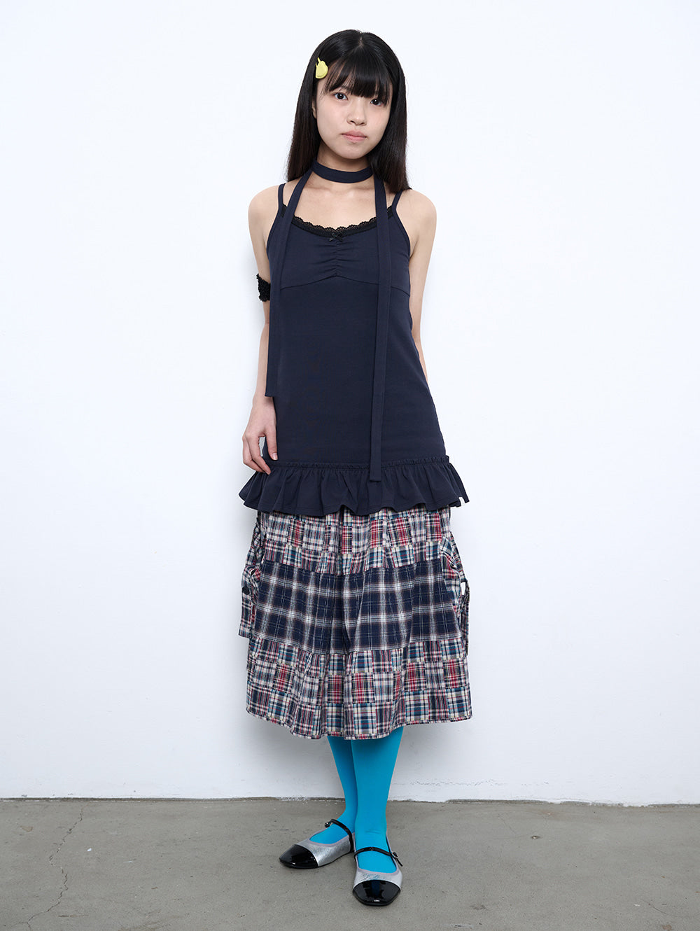 6/8 21:00発売【TUOMIO】2-WAY PATCHWORK SKIRT