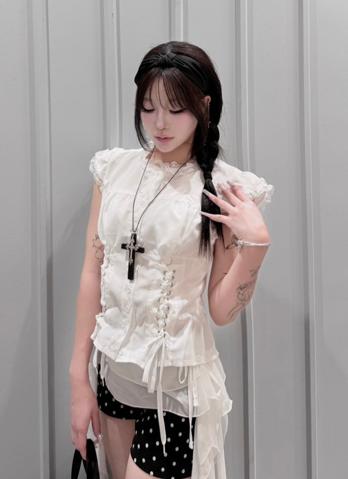 受注制【nmtc+】Sheer Chiffon Wrap Skirt (2color)