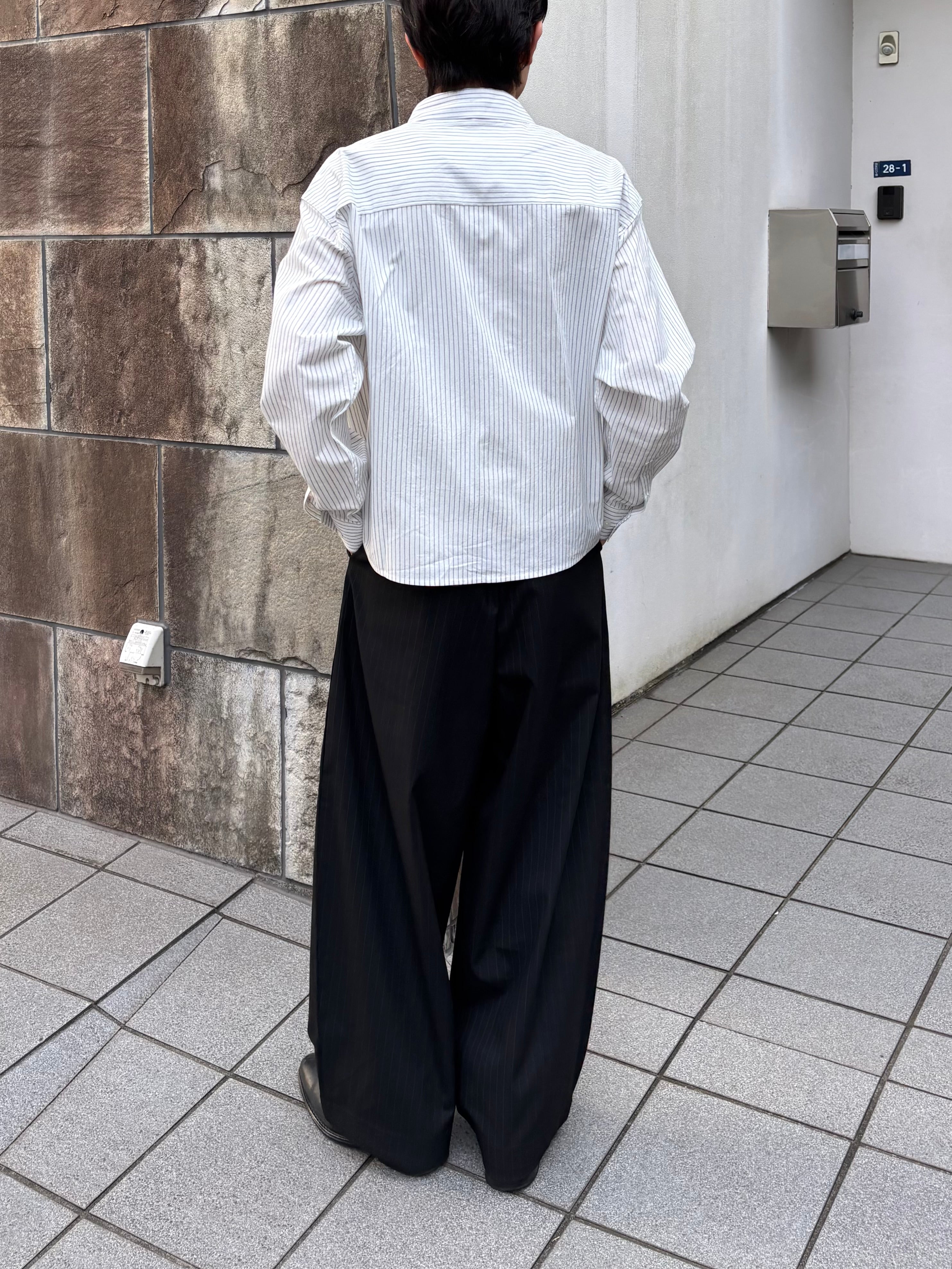 東京店WEB限定受注制【Chikashitsu +】compact stripe shirt (2color)