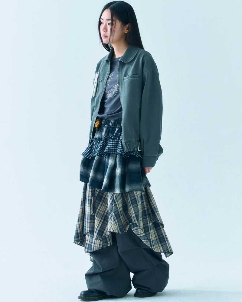 【TUOMIO】MIXED TIERED SKIRT