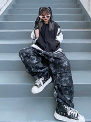 受注制【Never mind the XU】tie-dye cargo pants (2color)