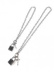 受注制【Never mind the XU】cross padlock necklace