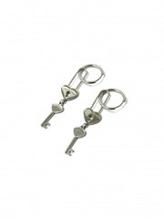 受注制【Never mind the XU】heart padlock pierced earrings