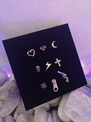 受注制【Never mind the XU】design pierced earrings / 【ネバーマインドザエックスユー】デザインフープピアスシルバーピアス