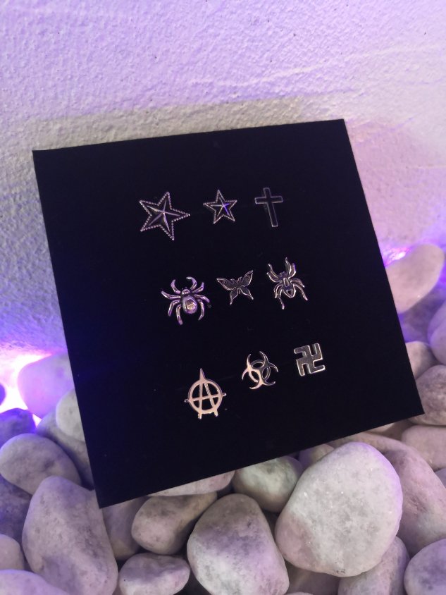 受注制【Never mind the XU】design pierced earrings 2 / 【ネバーマインドザエックスユー】デザインフープピアスシルバーピアス