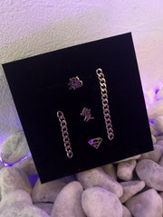 受注制【Never mind the XU】design pierced earrings 3 / 【ネバーマインドザエックスユー】デザインフープピアスシルバーピアス