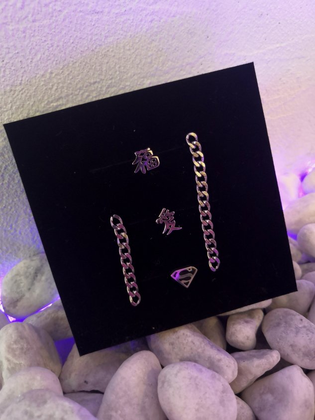 受注制【Never mind the XU】design pierced earrings 3 / 【ネバーマインドザエックスユー】デザインフープピアスシルバーピアス