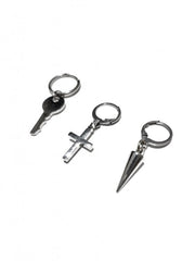 受注制【Never mind the XU】design pierced earrings 4 / 【ネバーマインドザエックスユー】デザインフープピアスシルバーピアス