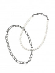 受注制【Never mind the XU】set pearl chain necklace