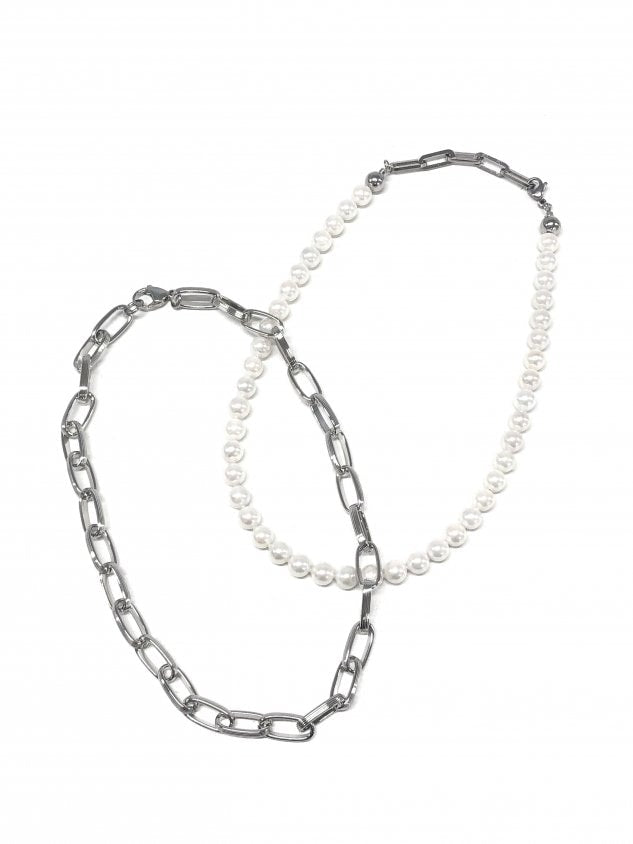 受注制【Never mind the XU】set pearl chain necklace