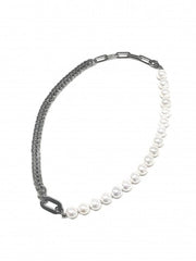 受注制【Never mind the XU】switch pearl chain necklace