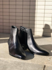 受注制【Chikashitsu +】leather heel boots