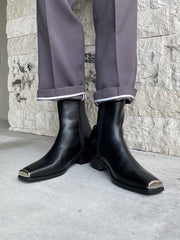 受注制【Chikashitsu +】steel toe leather heel boots