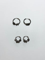 受注制【Chikashitsu +】design pierced earrings / 【チカシツプラス】デザインフープピアスシルバーピアス