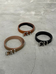 【Chikashitsu +】circle buckle belt (3color)