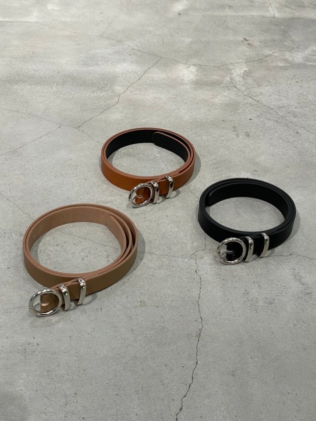 【Chikashitsu +】circle buckle belt (3color)