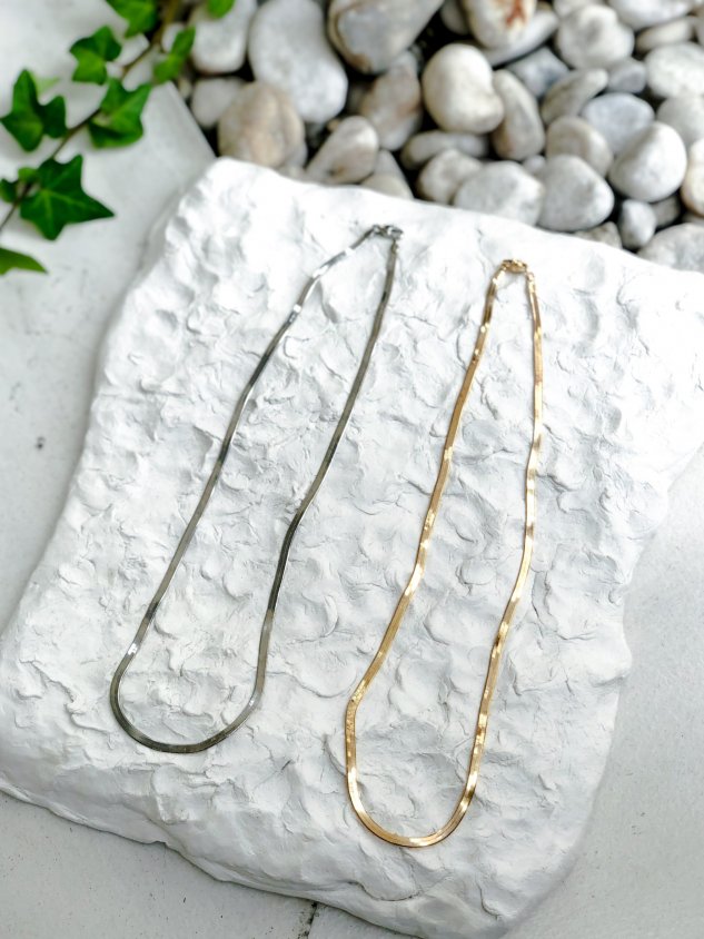 【Chikashitsu +】snake chain necklace (2color)