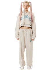 【running high】ARCH LOGO LAYERED CROP HOODIE