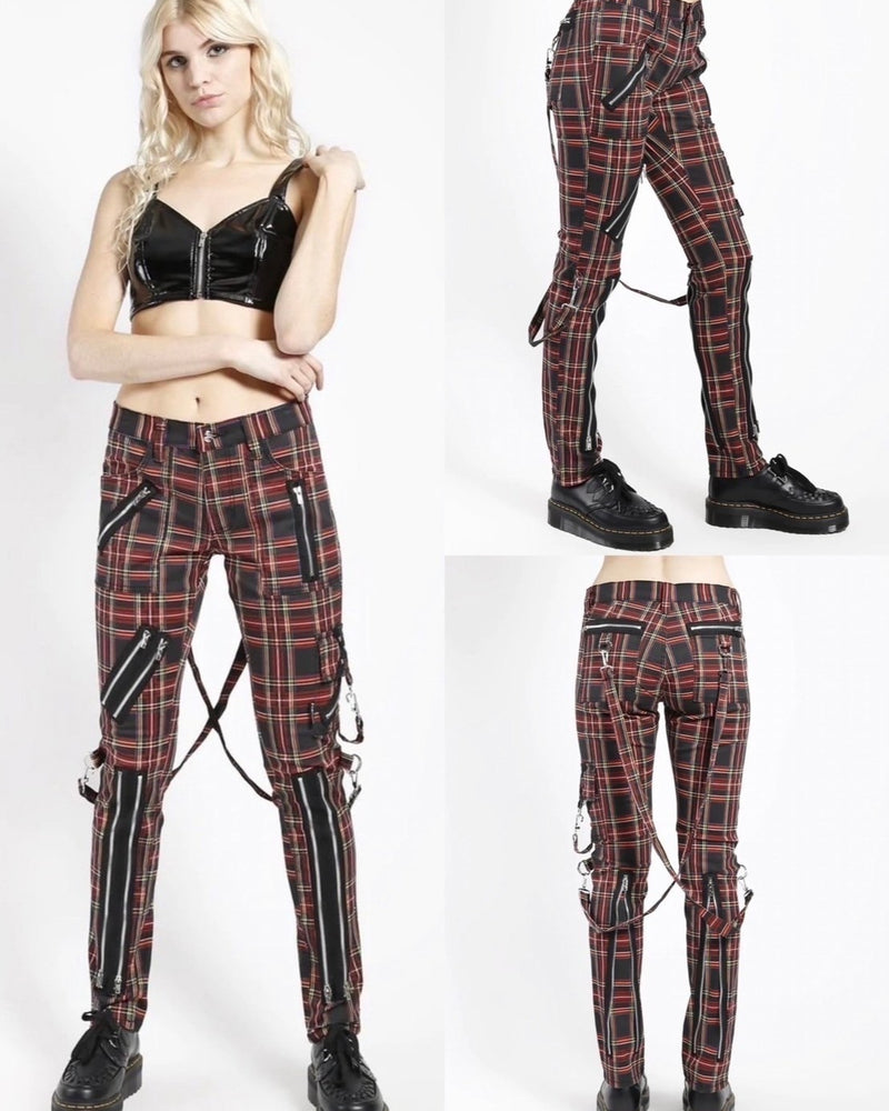 【TRIPP nyc】CLASSIC STRAP PANT[IS674MP] / 【トリップ エヌワイシー】ストラップボンテージジップデザインチェックパンツ