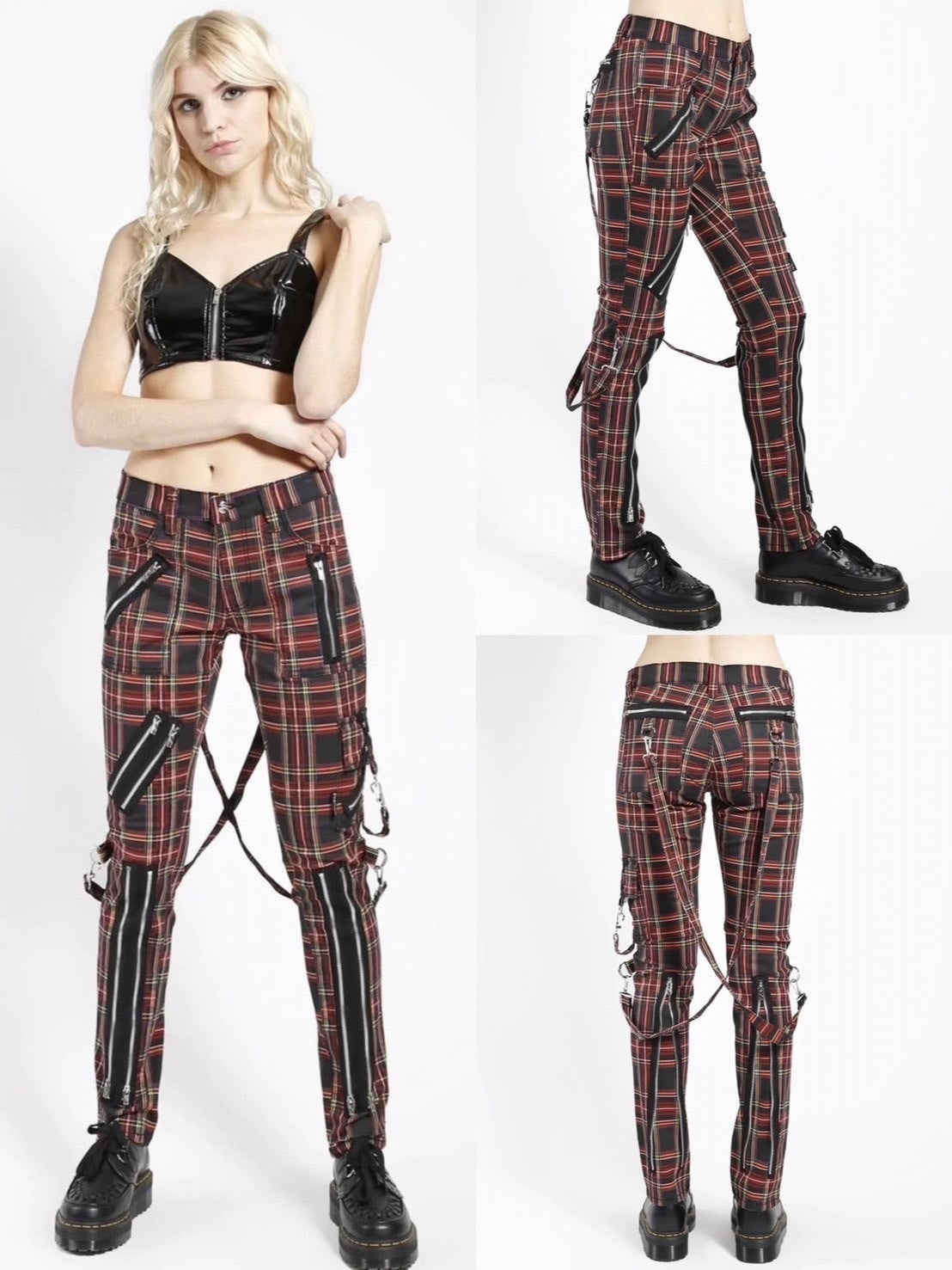 【TRIPP nyc】CLASSIC STRAP PANT[IS674MP] / 【トリップ エヌワイシー】ストラップボンテージジップデザインチェックパンツ