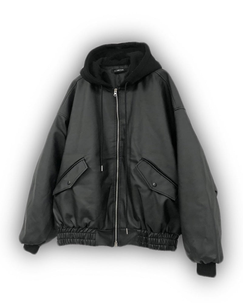 受注制【Never mind the XU】design leather blouson