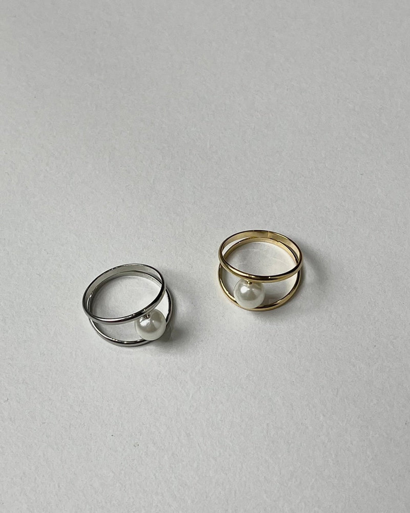 【Chikashitsu + 】pearl design ring (2color)