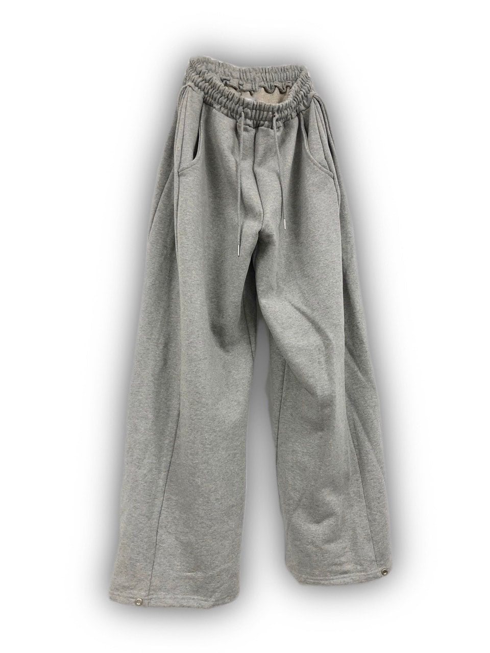 受注制【Never mind the XU】hem button sweat wide pants (2color)