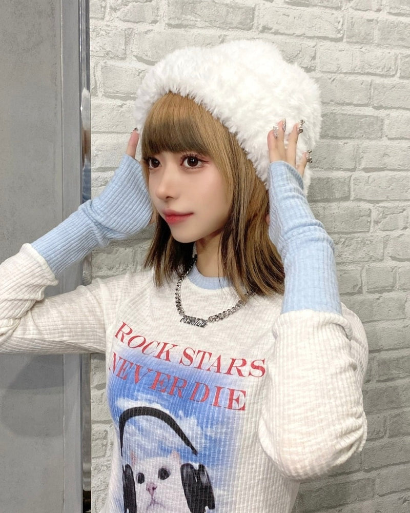 受注制【Never mind the XU】fur beanie (2color)