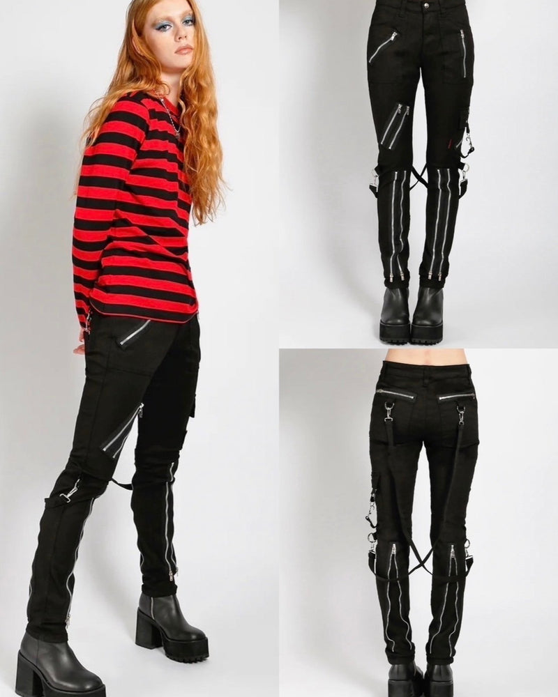 【TRIPP nyc】CLASSIC SLIM LEG BONDAGE PANT[IS674M] / 【トリップ エヌワイシー】クラシックボンテージジップデザインスリムパンツ