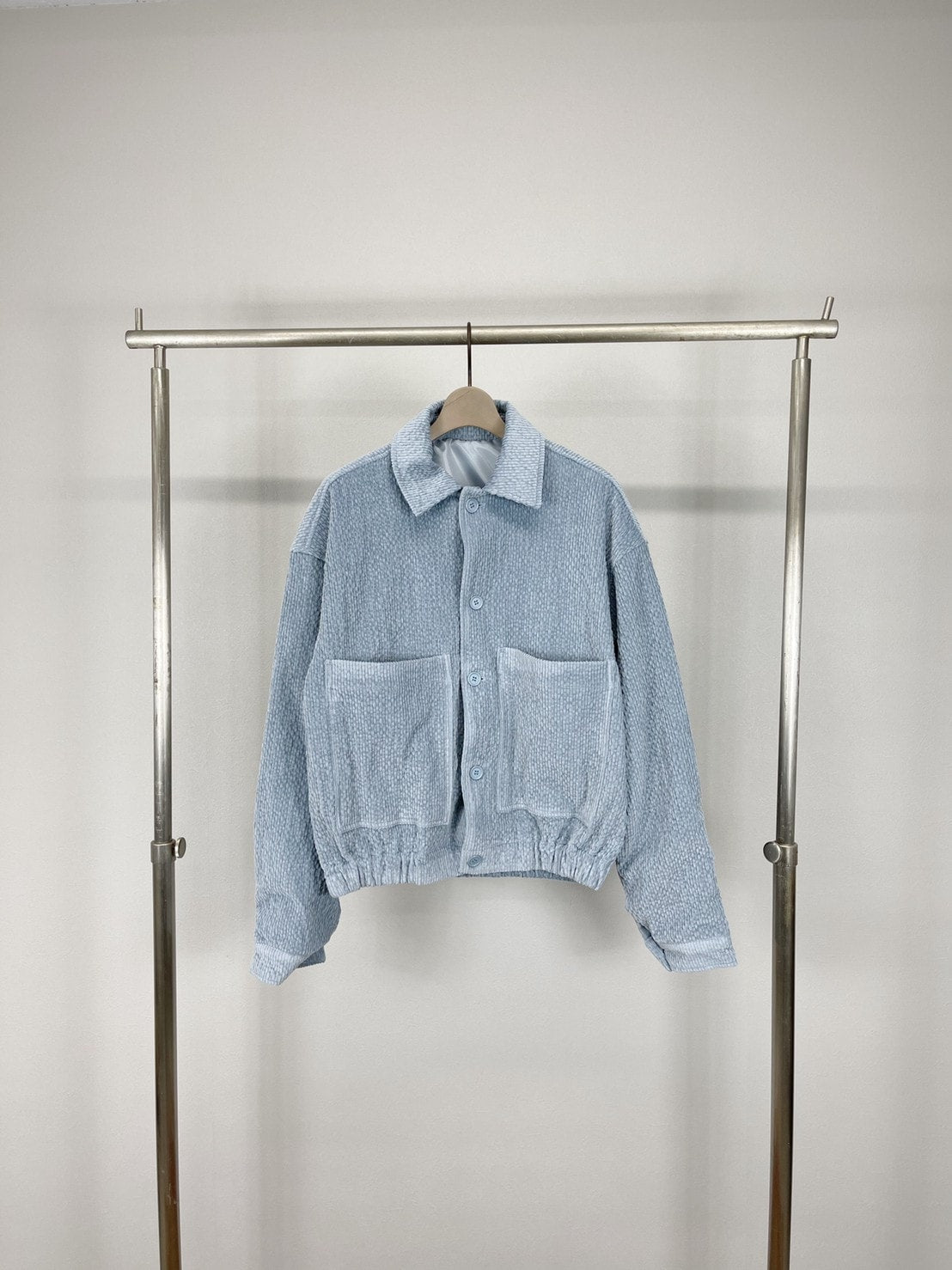受注制【Chikashitsu +】set up design corduroy cropped jacket (3color)