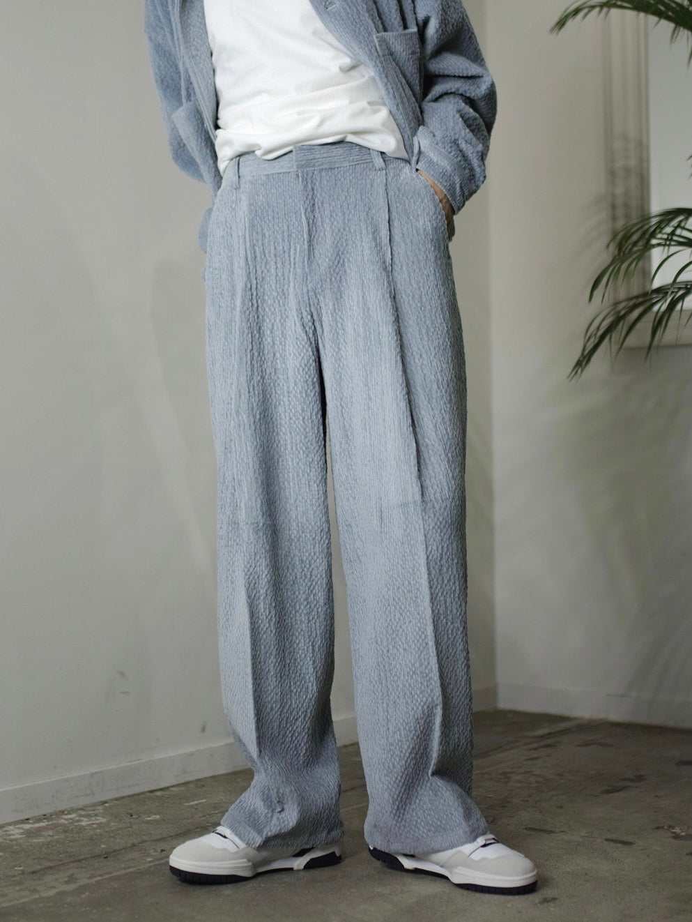 受注制【Chikashitsu +】set up high waist corduroy pants (3color)