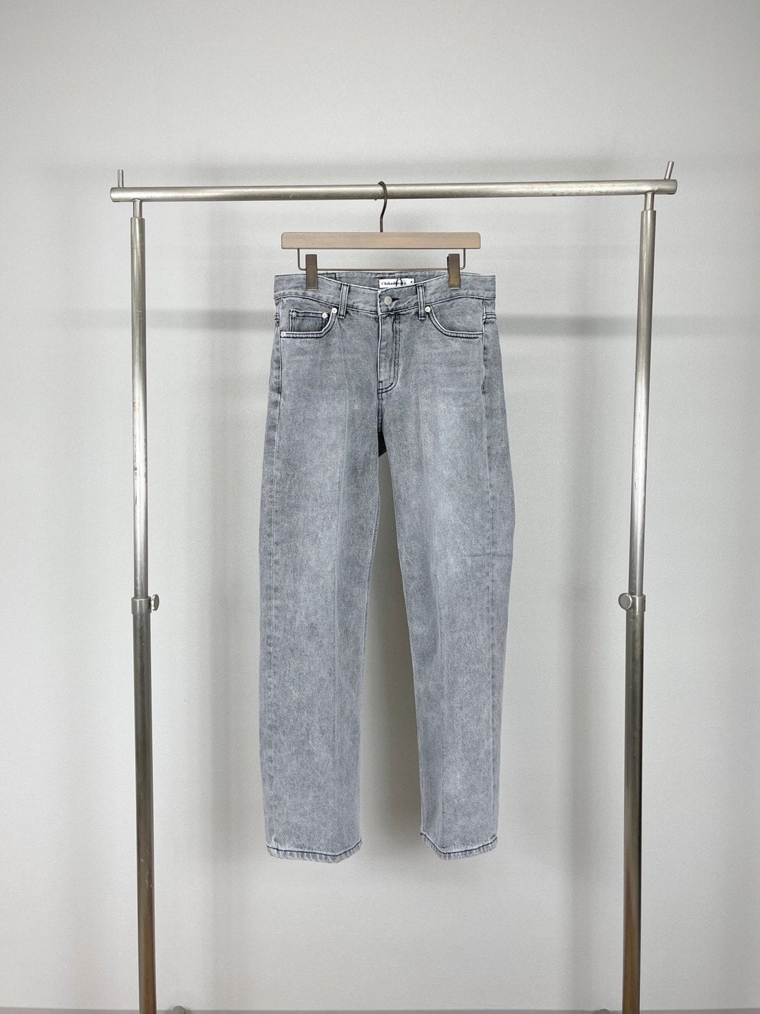 受注制【Chikashitsu +】semi wide denim pants