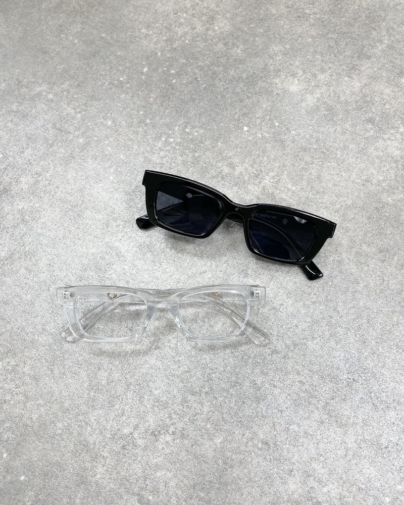 【Chikashitsu +】square design sunglasses (2color)