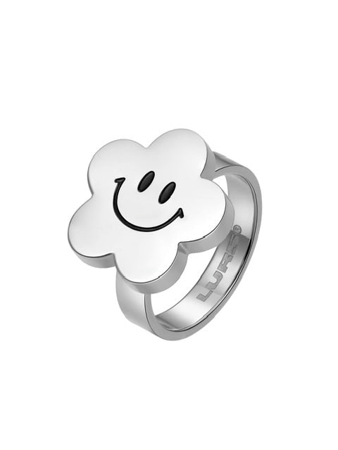 【LURS】LURS Flat smiley flower ring