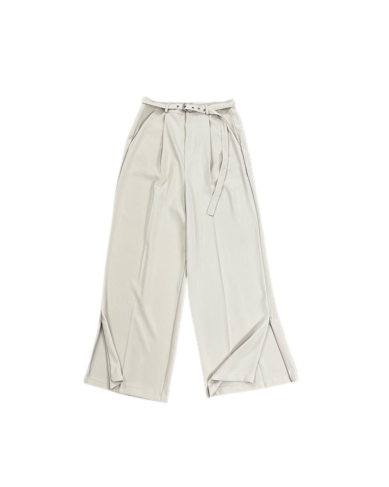受注制【Chikashitsu +】set up zipper belt slacks (2color)