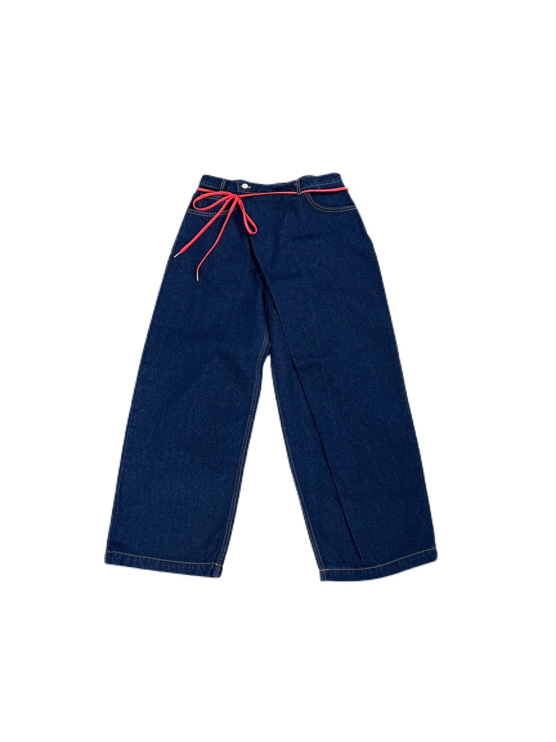 受注制【Chikashitsu +】high waist lap denim pants