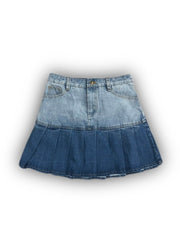 受注制【Never mind the XU】heart pocket pleats denim skirt (2color)