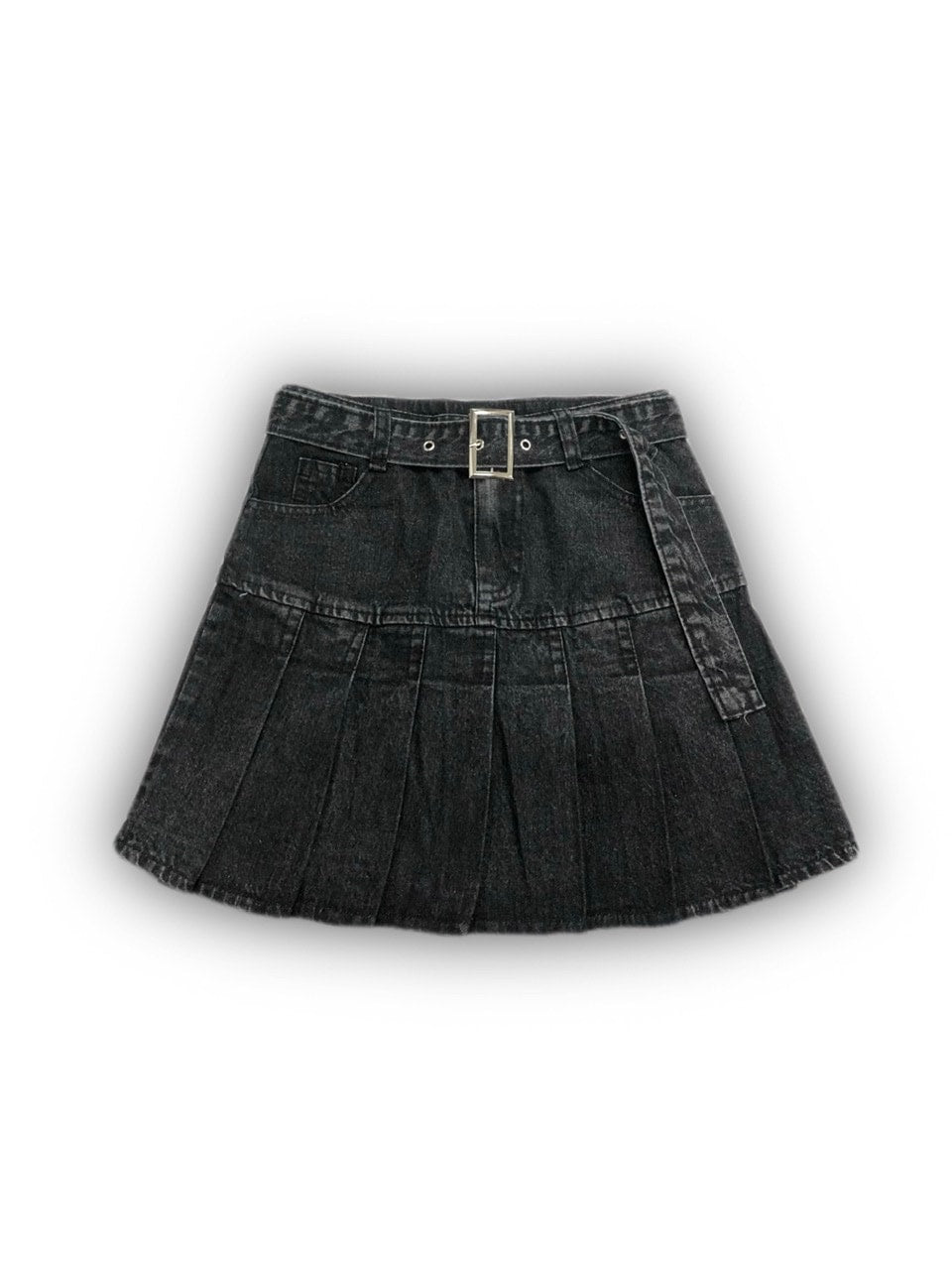 Never mind the XU】belt pleats denim skirt (2color) – PRESSING WEB