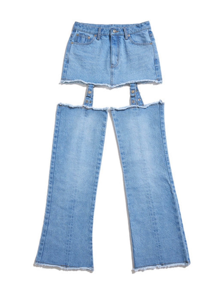 【CRANK】LAYERED DENIM SKIRT