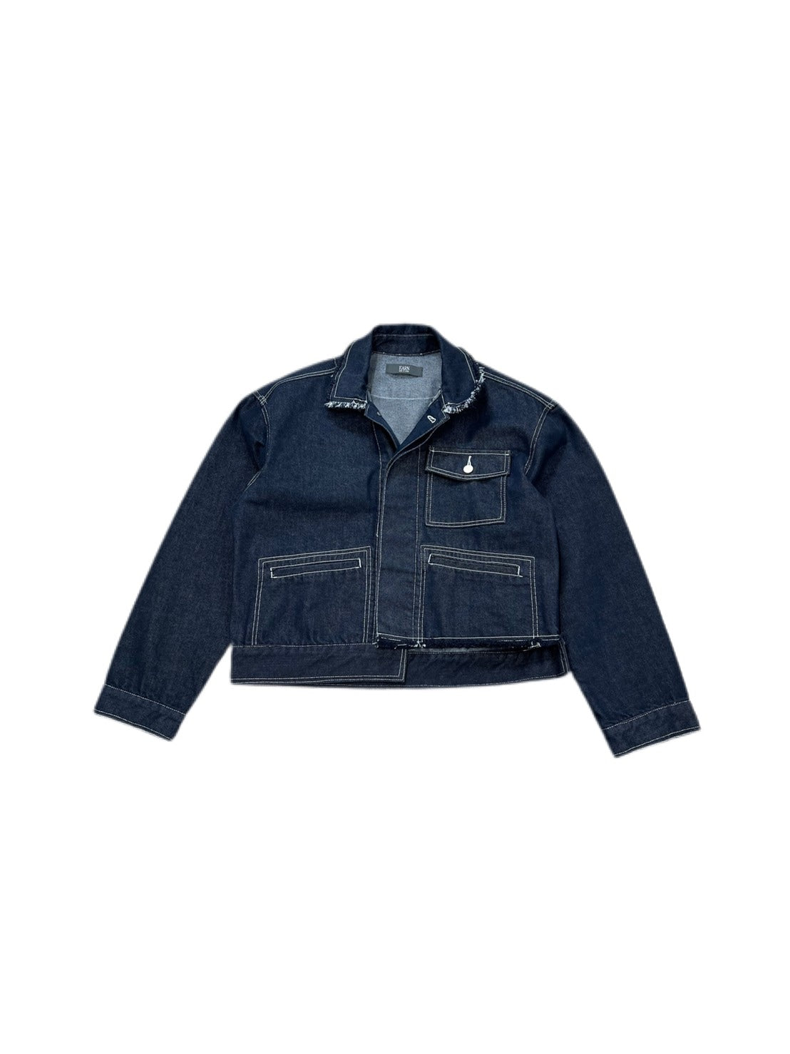 受注制【Chikashitsu +】cropped design denim jacket (2color)