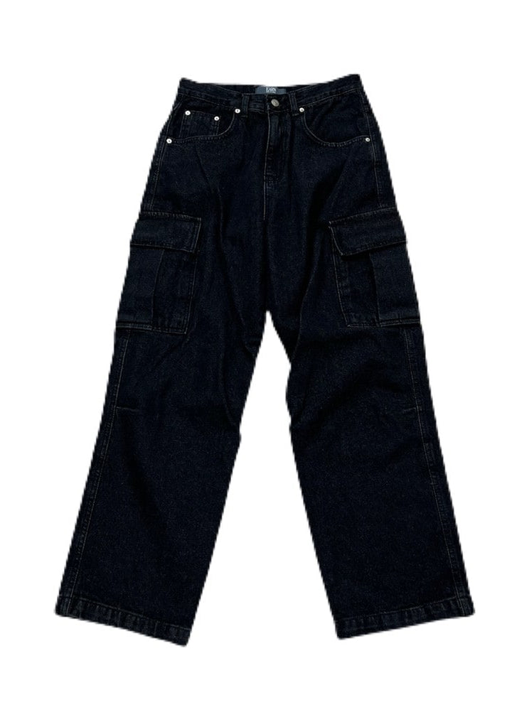 受注制【Chikashitsu +】wide denim cargo pants