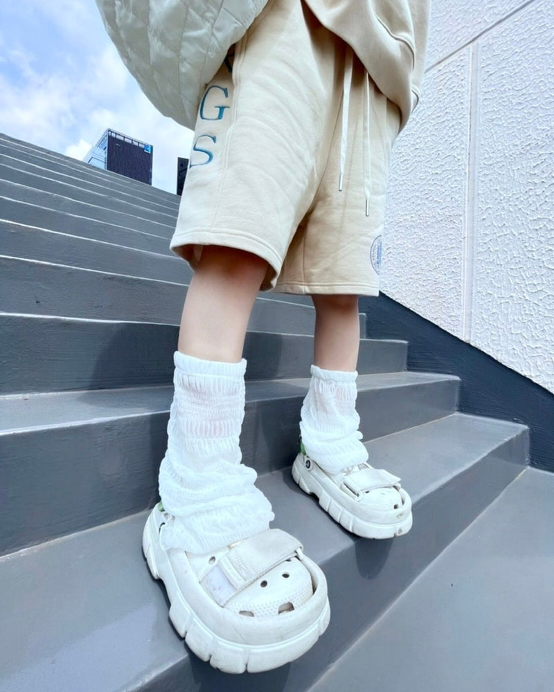 受注制【Never mind the XU】lace leg warmer (2color)