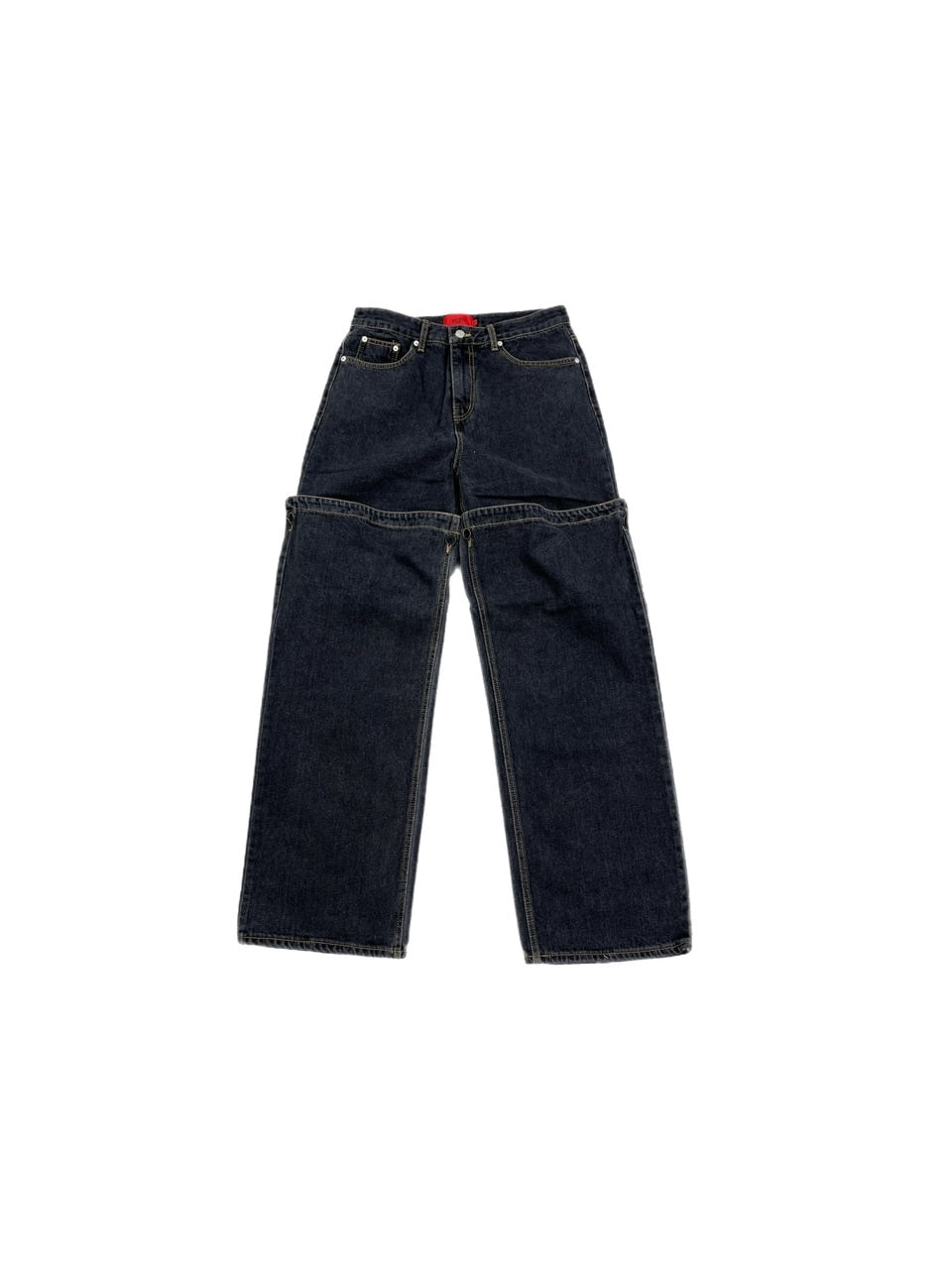受注制【Chikashitsu +】docking 2way denim pants
