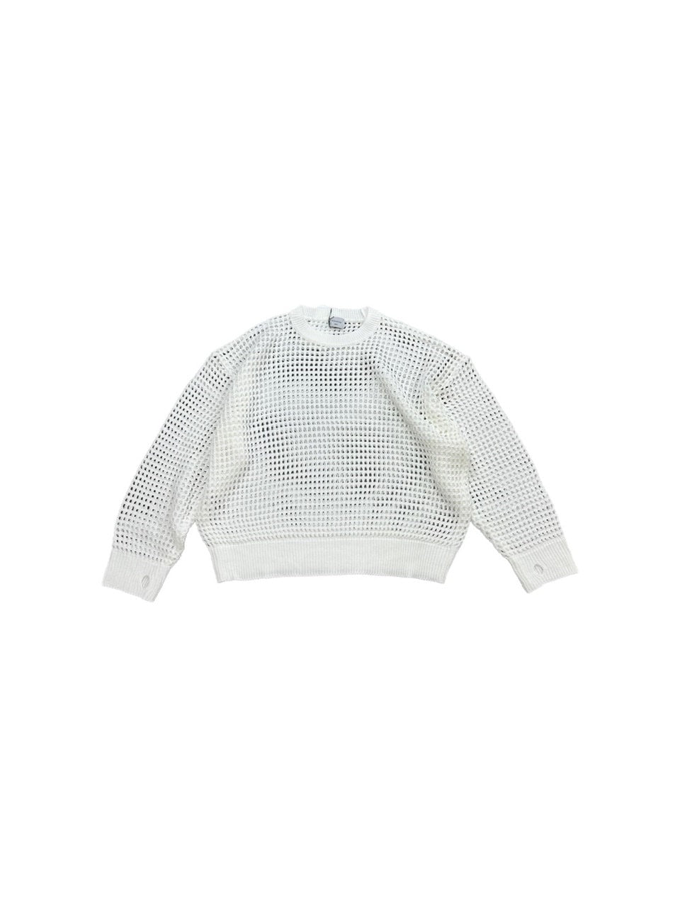 受注制【Chikashitsu +】lib mesh knit (3color) / 【チカシツプラス】リブメッシュ長袖ニット