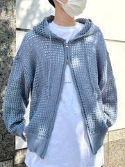 受注制【Chikashitsu +】mesh zip hoodie (5color) / 【チカシツプラス】メッシュ長袖ジップパーカー